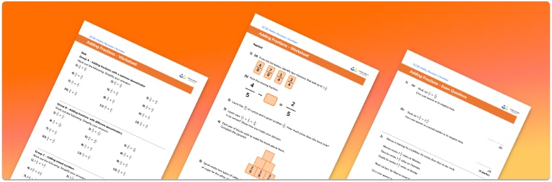 Adding fractions Worksheet