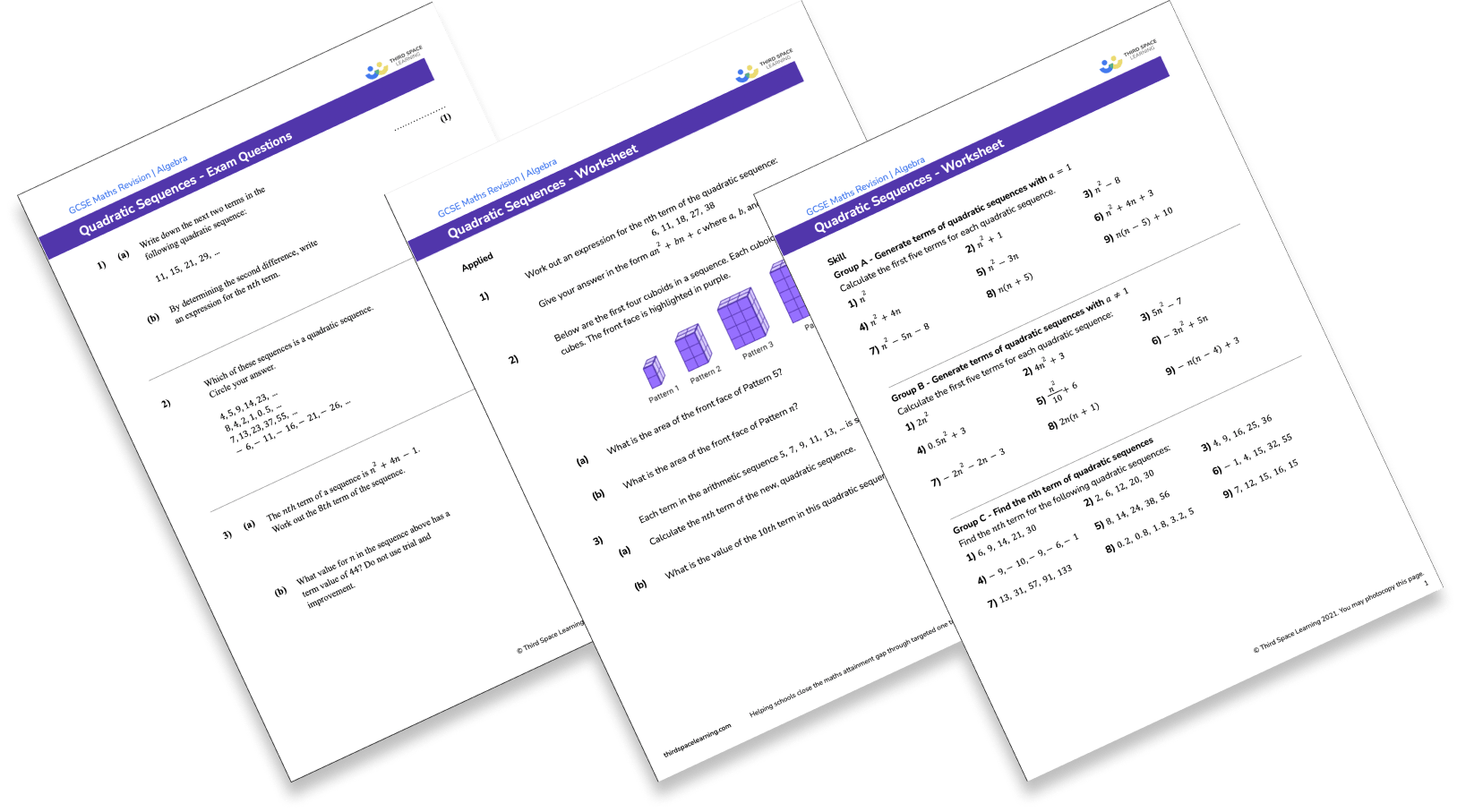 Quadratic graphs worksheet